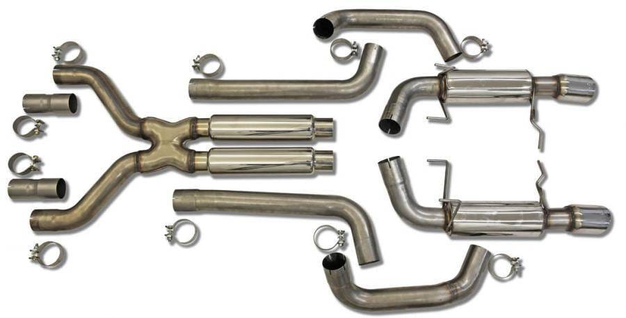 Ford Mustang GT 2011-2014 Bassani 3" X-Cross Over and Race Muffler Cat-back System thumbnail 2