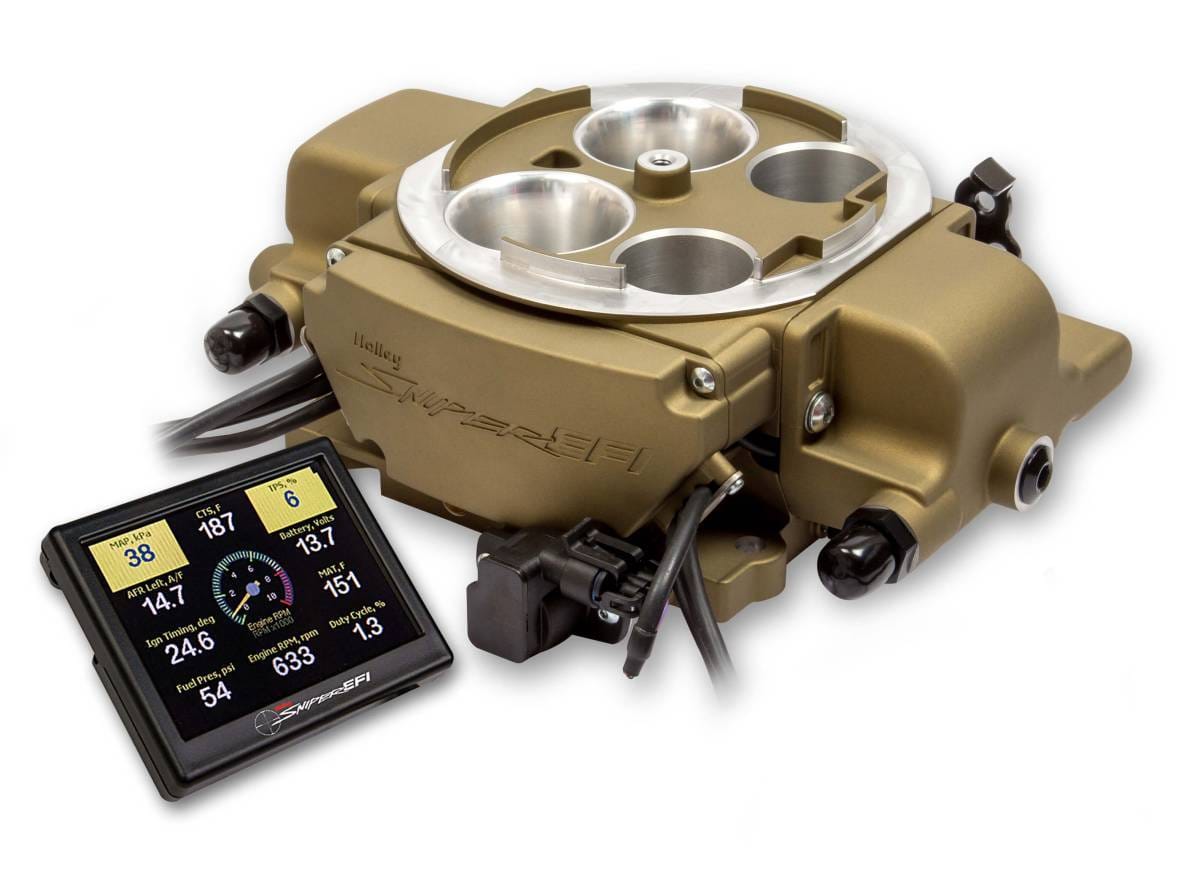 Holley Sniper EFI Quadrajet 4 Barrel Fuel Injection Master Kit - Classic Gold thumbnail 2
