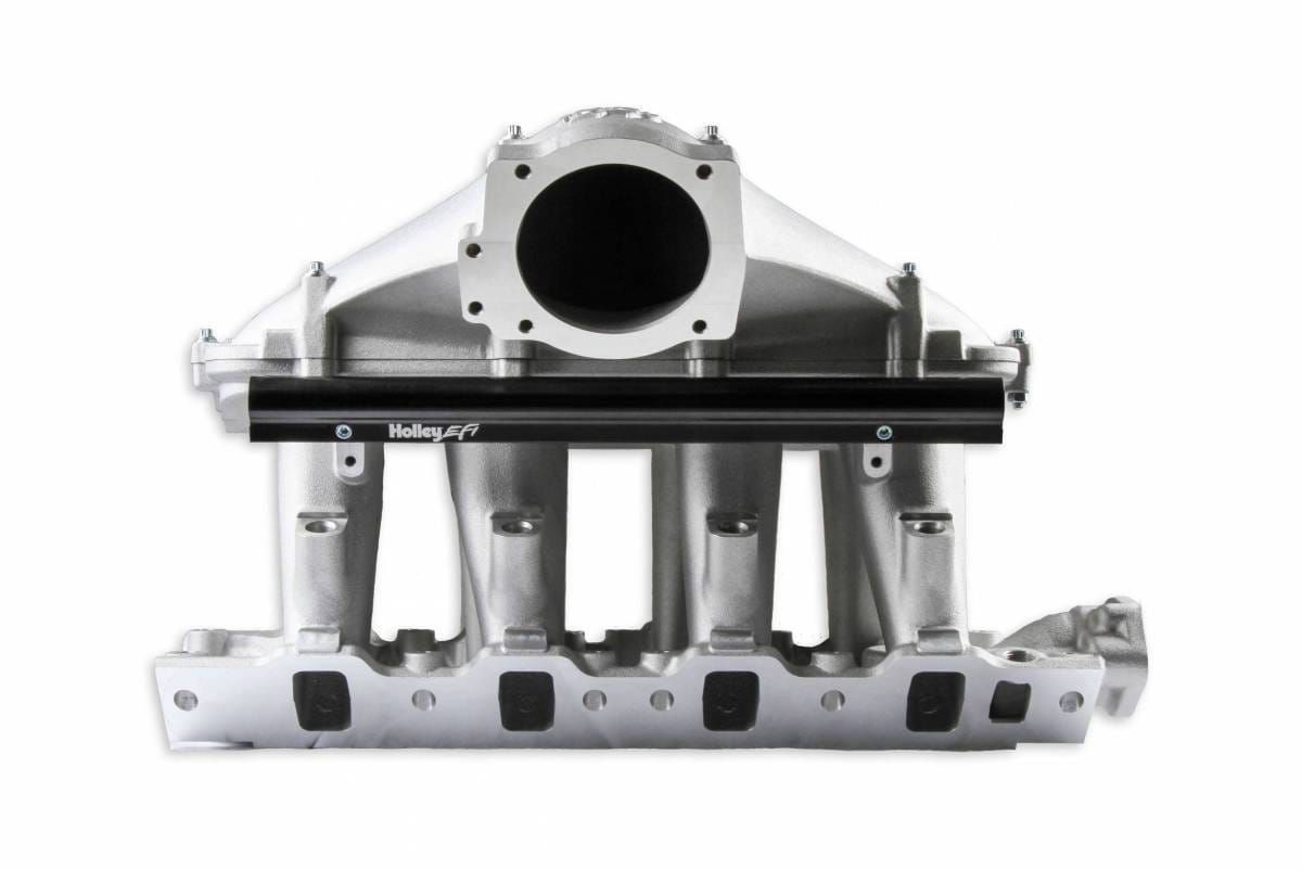 Holley Ford 351w Hi-Ram EFI Intake Manifold with Side Mount Top 105mm Throttle Body Bore - Satin Finish thumbnail 2