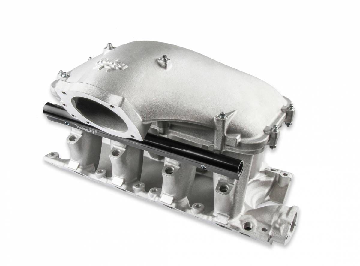 Holley EFI Ford 351 Windsor Hi-Ram Manifold with Side Mount Top 95mm Throttle Bore - Satin