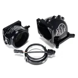Wilson Manifolds 105MM Hi-Boost Throttle Body + 4150 Side/Side Billet Elbow Combo D-Band - Anodized Black