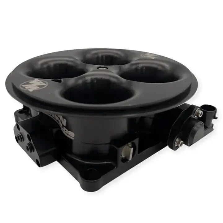 Wilson Manifolds 4500 Dominator 4-Barrel Billet Throttle Body W/ TPS & IAC Provision 2.55" Bore 2400CFM - Anodized Black