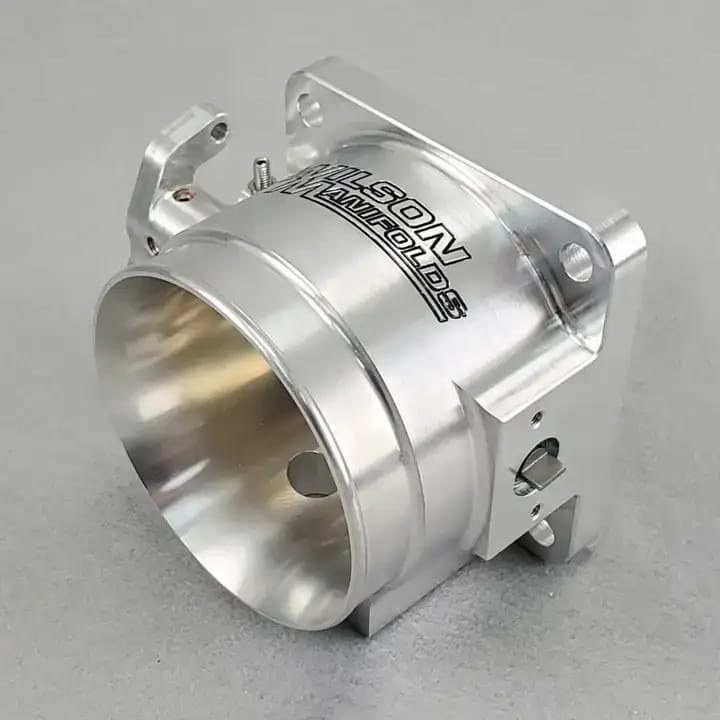 Wilson Manifolds 80MM Billet Throttle Body W/ IAC Provision - Silver Machined Finish thumbnail 2