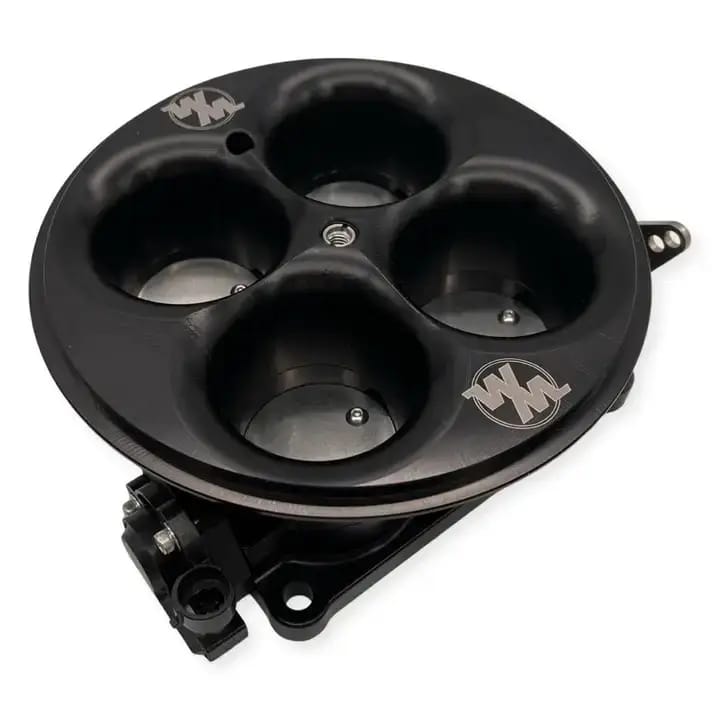 Wilson Manifolds 4500 Dominator 4-Barrel Billet Throttle Body W/ TPS & IAC Provision 2.00" Bore 1745CFM - Anodized Black thumbnail 2