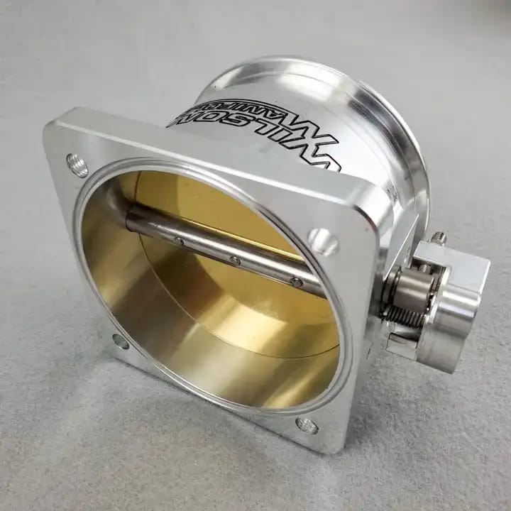 Wilson Manifolds 105MM Billet V-Band Throttle Body No IAC - Silver Machined Finish thumbnail 3