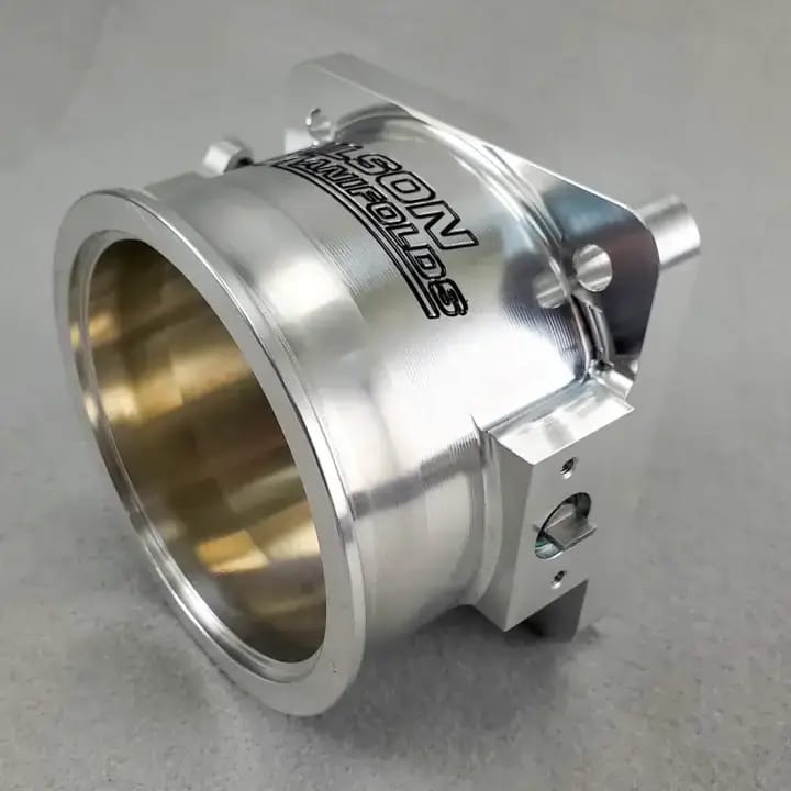Wilson Manifolds 105MM Billet V-Band Throttle Body No IAC - Silver Machined Finish