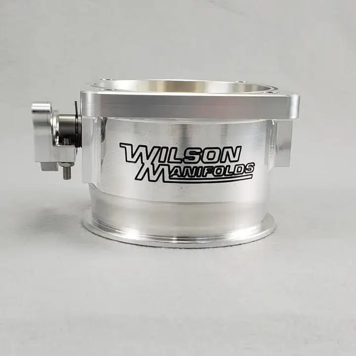 Wilson Manifolds 105MM Billet V-Band Throttle Body No IAC - Silver Machined Finish thumbnail 2
