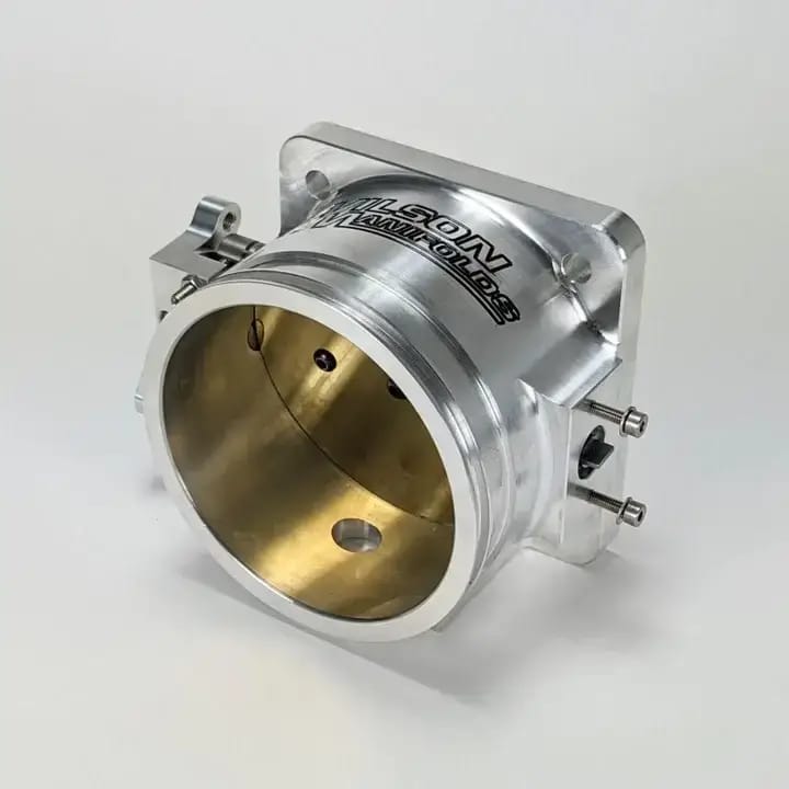 Wilson Manifolds 105MM Billet D-Band Throttle Body W/ IAC Provision - Silver Machined Finish thumbnail 2