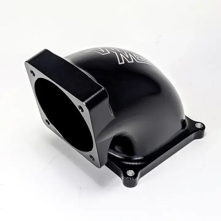 Wilson Manifolds 105MM 4500 Billet Elbow LS/ Ford Foxbody Bolt Pattern - Anodized Black thumbnail 2