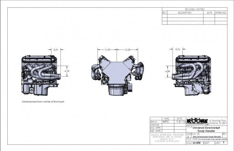 Kooks Universal LS Engine Downswept Stainless Steel Turbo Headers 1-7/8" x 3" thumbnail 3