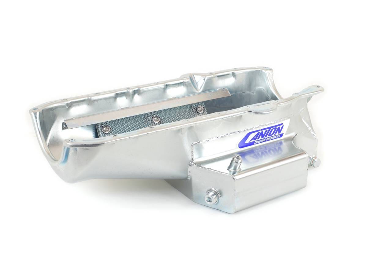1986-Newer Small Block Chevy Shallow Circle Track 12" Long Sump Canton Race Oil Pan