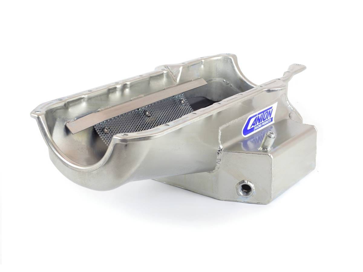 1986-Newer SBC Shallow Circle Track 12" Long Wet Sump Canton Race Oil Pan thumbnail 2