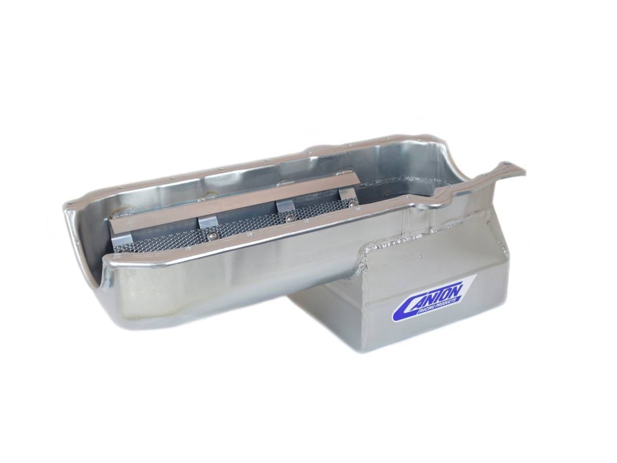 Pre-1980 SBC Blocks With Left Side Dipstick Bracket Drag Racing Canton Race Oil Pan - Silver
