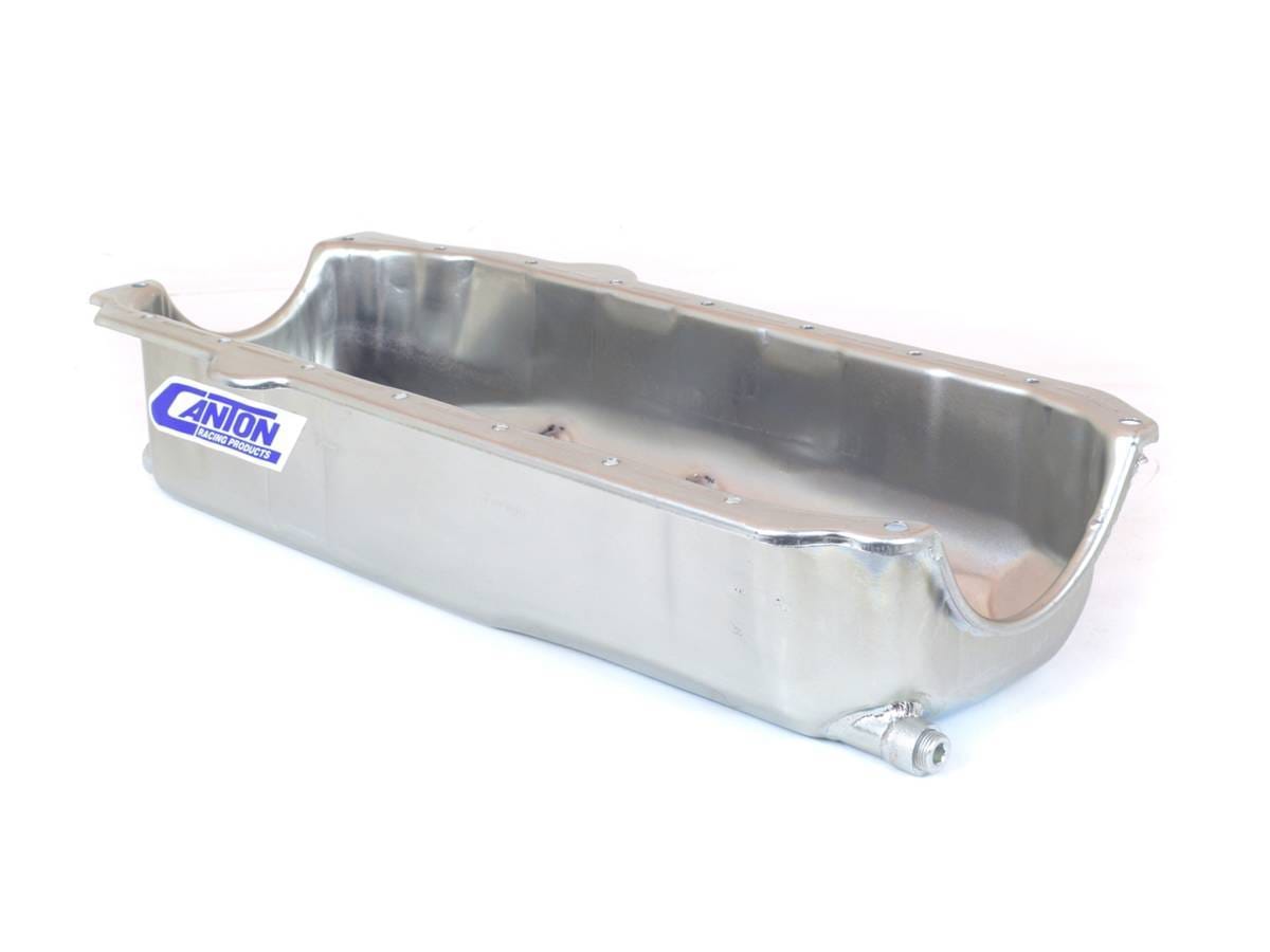 Pre-1985 SBC Dry Sump Left Side Pickup Exits Canton Shallow Race Oil Pan thumbnail 2