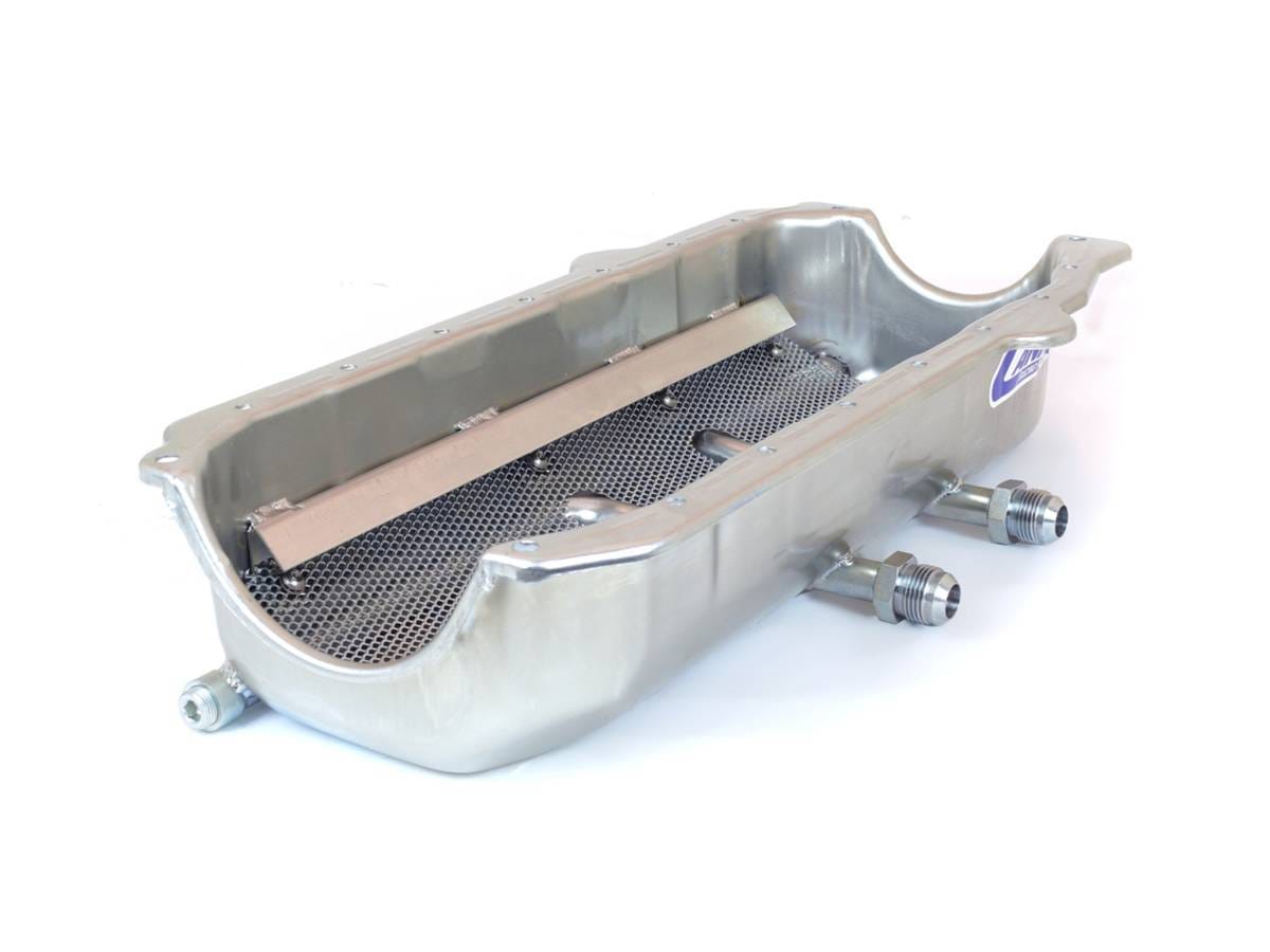 Pre-1985 SBC Dry Sump Left Side Pickup Exits Canton Shallow Race Oil Pan thumbnail 3