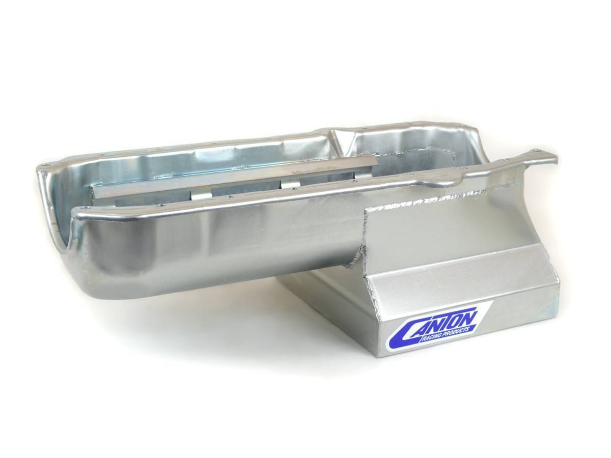 Canton "T" Sump Drag Race Chevy SBC 1980-1985 Blocks w/ Right Side Dipstick Oil Pan - Silver thumbnail 4