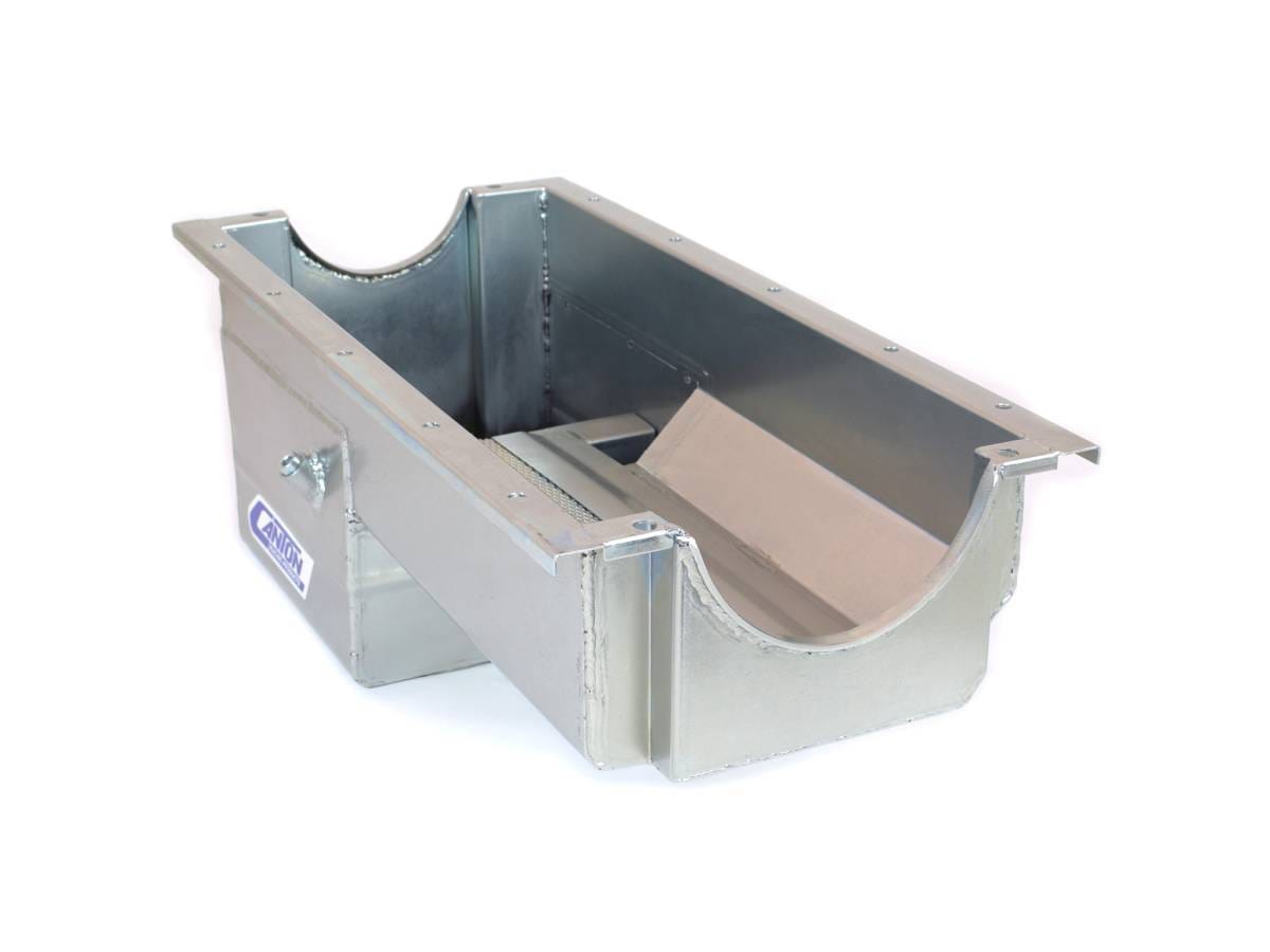 Canton Drag Race Chevy Oil Pan SBC Dart/Rocket Spread Rail Blocks - Silver thumbnail 3