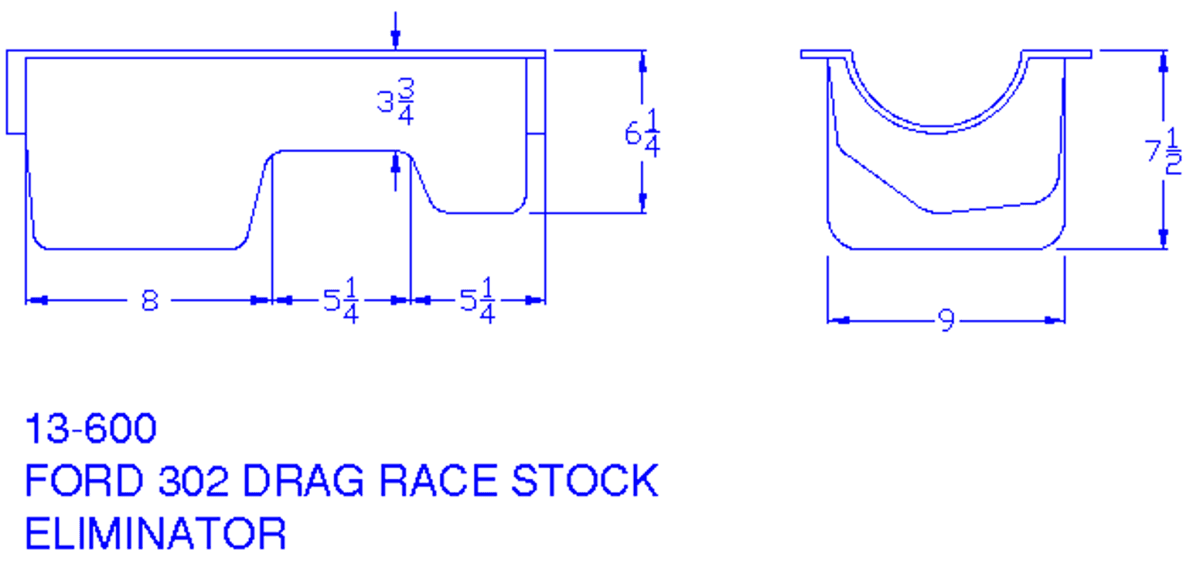 Ford 289-302 Blocks Rear Sump Stock Eliminator Drag Race Oil Pan - Black thumbnail 5