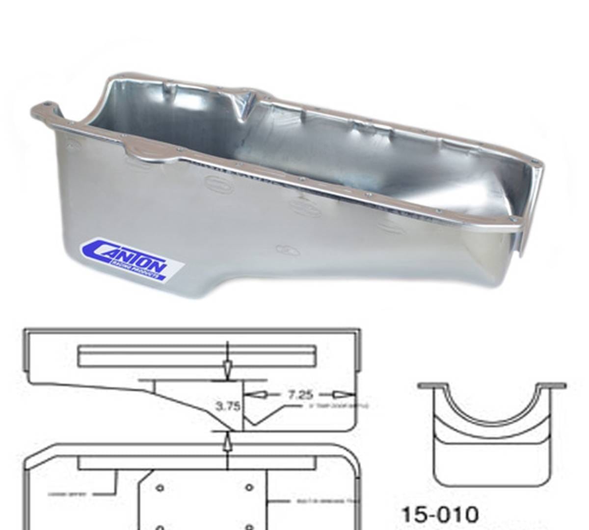 Chevy 1986+ SBC blocks stock style Canton Oil Pan - Black thumbnail 5