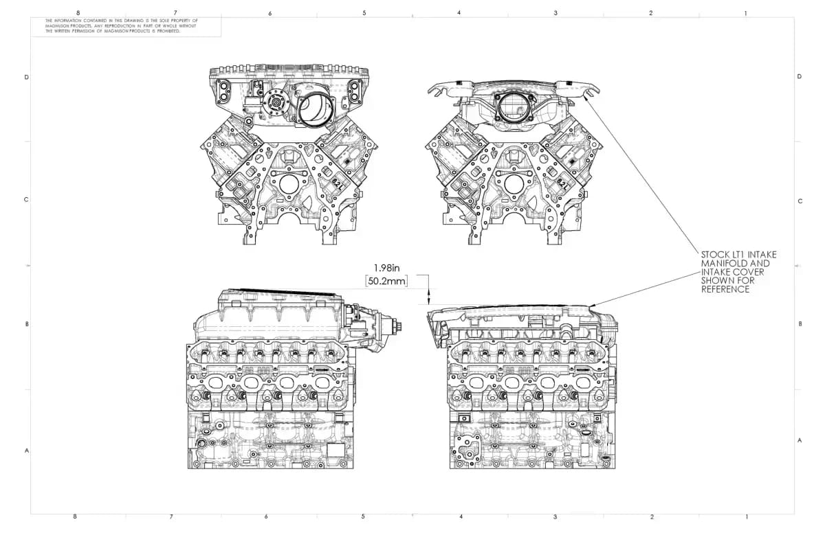 Magnuson TVS2650 LT1/LT4 6.2L V8 Hot Rod Supercharger Intercooled Kit With Corvette Drive thumbnail 3