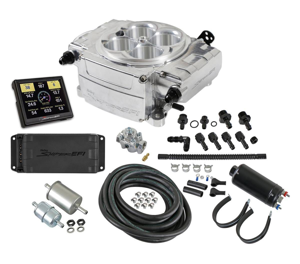 Holley Sniper 2 EFI 4BBL Throttle Body Fuel Injection Kit W/ PDM & Master Fuel System - Black thumbnail 2