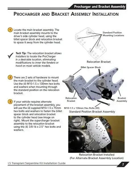ATI Procharger LSX Repositioner Bracket thumbnail 2