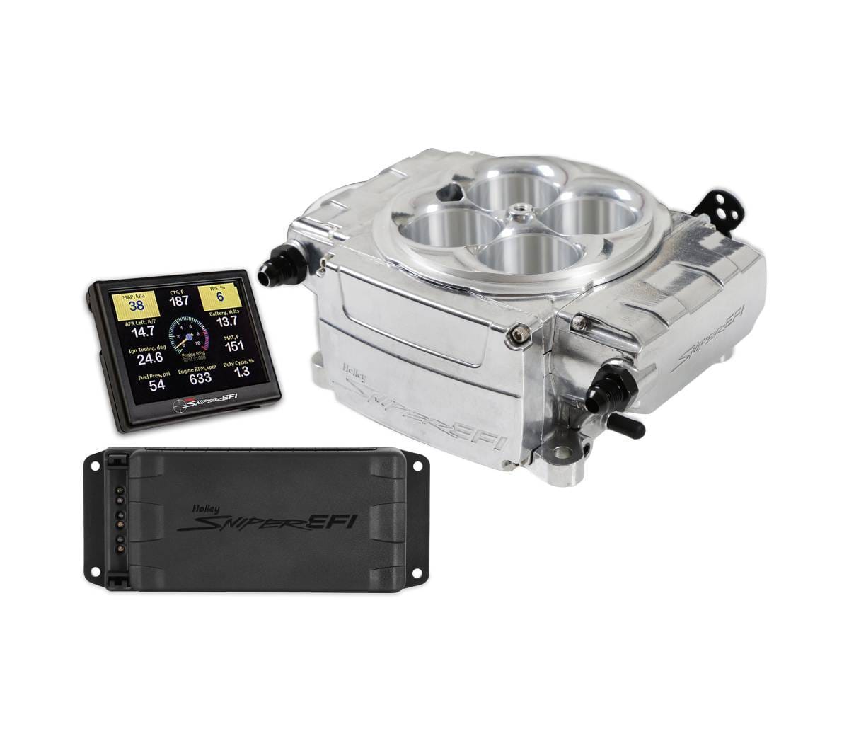 Holley Sniper 2 EFI 4BBL Throttle Body Fuel Injection Kit W/ PDM - Polished  thumbnail 3