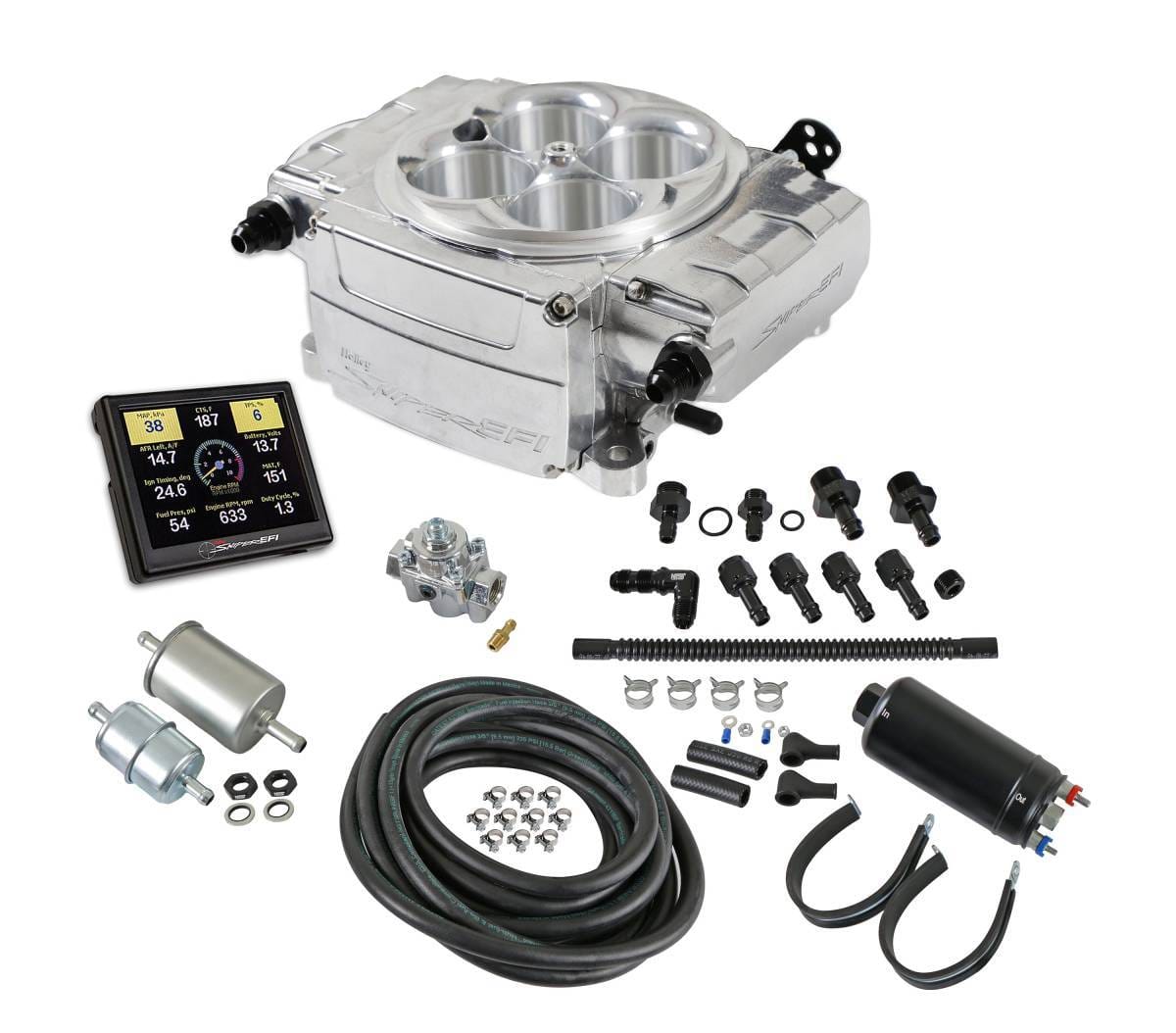 Holley Sniper 2 EFI 4BBL Throttle Body Fuel Injection Kit W/ Master Fueling System - Polished  thumbnail 3