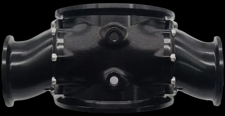 Wilson Manifolds 123MM Billet Blow Off Assembly W/ 2.5" Connectors - Anodized Black thumbnail 2