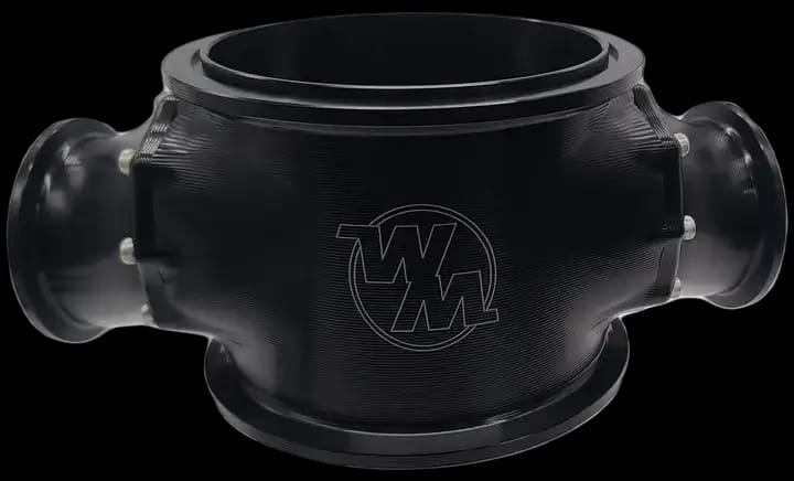 Wilson Manifolds 123MM Billet Blow Off Assembly W/ 2.5" Connectors - Anodized Black