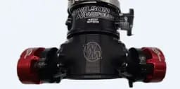 Wilson Manifolds 123MM Billet Blow Off Assembly W/ 123MM TB & 2.5" Connectors - Anodized Black