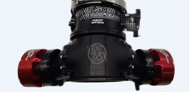 Wilson Manifolds 123MM Billet Blow Off Assembly W/ 123MM TB & 2.5" Connectors - Anodized Black