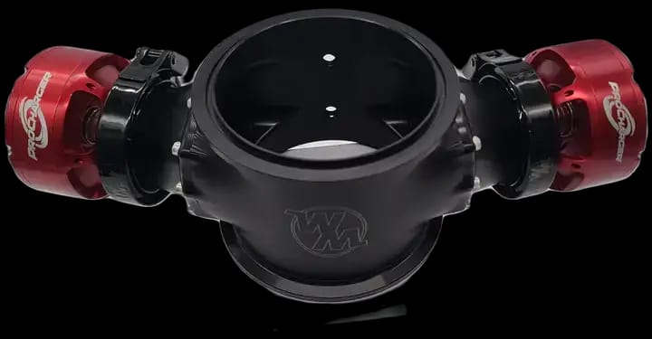 Wilson Manifolds 123MM Billet Blow Off Assembly W/ 123MM TB & 3" Connectors - Anodized Black thumbnail 2