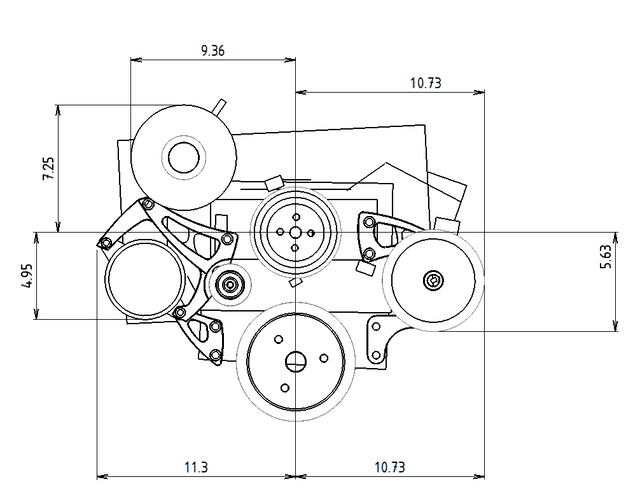 CVF Chevy Small Block Serpentine Conversion System with Mid-Mount AC, Alternator, Power Steering Brackets, For Long Water Pump - Polished thumbnail 2