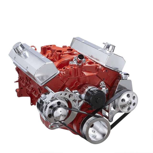 CVF Chevy Small Block Serpentine Conversion System with Alternator, Power Steering Brackets, For Electric Water Pump - Polished thumbnail 3