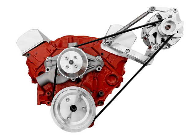 CVF Chevy Small Block Serpentine Conversion System with Alternator Only Bracket (6 Rib) - Polished thumbnail 2