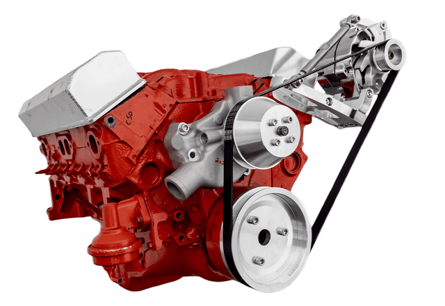 CVF Chevy Small Block Serpentine Conversion System with Alternator Only Bracket (6 Rib) - Polished thumbnail 3
