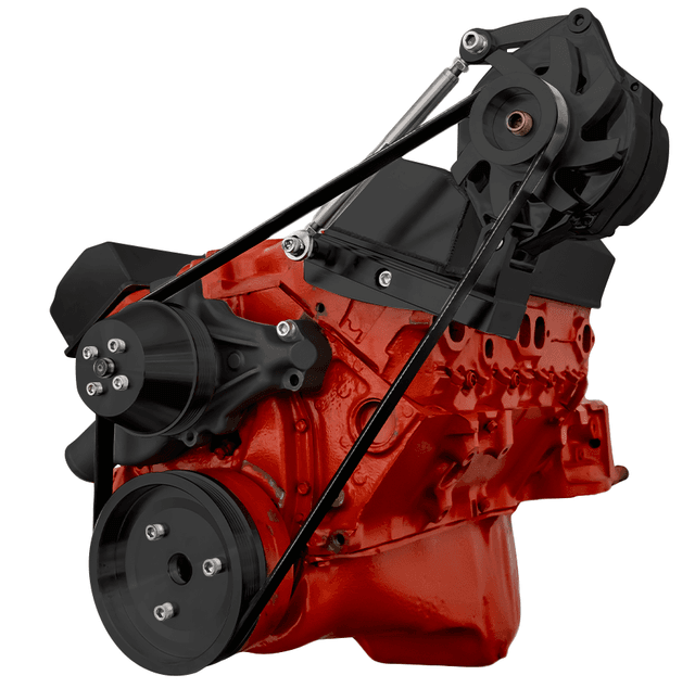 CVF Chevy Small Block Serpentine Conversion System with Alternator Only Bracket (6 Rib) - Black