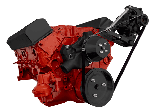 CVF Chevy Small Block Serpentine Conversion System with Alternator Only Bracket (6 Rib) - Black thumbnail 3
