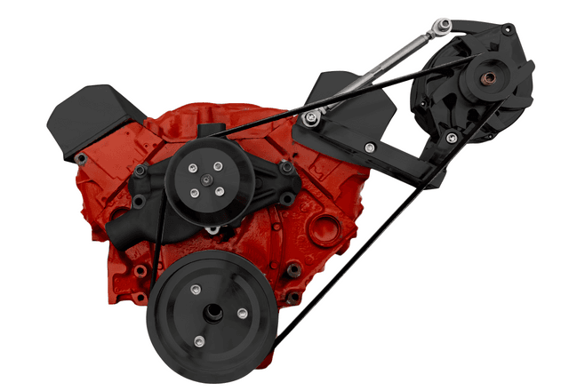 CVF Chevy Small Block Serpentine Conversion System with Alternator Only Bracket (6 Rib) - Black thumbnail 2