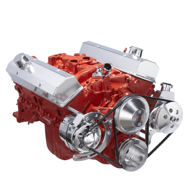 CVF Chevy Small Block V-Belt System with Alternator, Power Steering Brackets, For Long Water Pump - Polished thumbnail 2