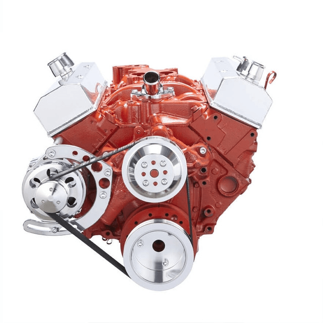 CVF Chevy Small Block Serpentine Conversion System with Alternator Only Bracket, For Long Water Pump - Polished thumbnail 2