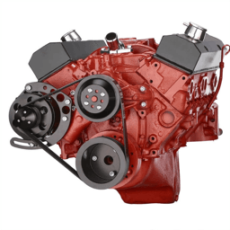 CVF Chevy Small Block Serpentine Conversion System with Alternator Only Brackets, For Long Water Pump - Black