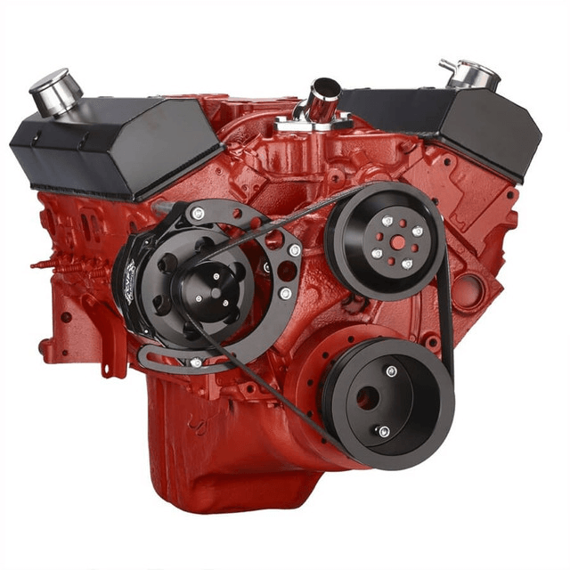 CVF Chevy Small Block Serpentine Conversion System with Alternator Only Brackets, For Long Water Pump - Black thumbnail 3