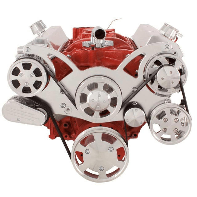 CVF Chevy Small Block Serpentine System with AC, Power Steering & Alternator (All Inclusive) - Polished thumbnail 2