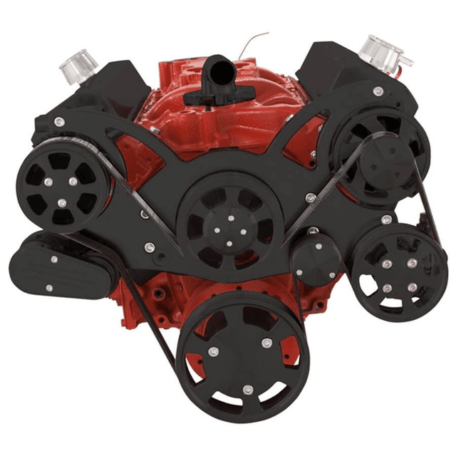CVF Chevy Small Block Serpentine System with AC, Power Steering & Alternator (All Inclusive) - Black thumbnail 2