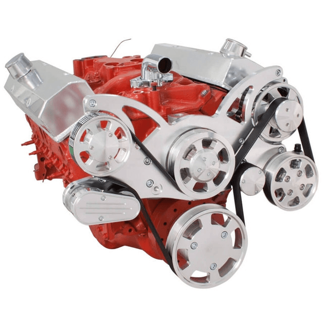 CVF Chevy Small Block Serpentine System with Power Steering & Alternator (All Inclusive) - Polished thumbnail 3