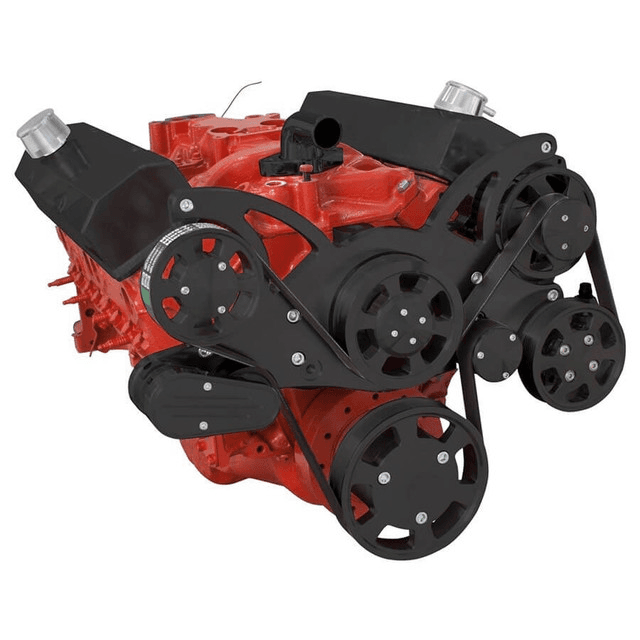 CVF Chevy Small Block Serpentine System with Power Steering & Alternator (All Inclusive) - Black thumbnail 2