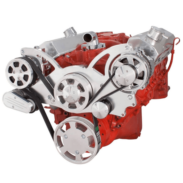 CVF Chevy Small Block Serpentine System with AC & Alternator (All Inclusive) - Polished thumbnail 3