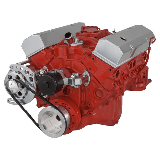 CVF Chevy Small Block V-Belt System with Alternator Only Bracket, For Electric Water Pump - Polished